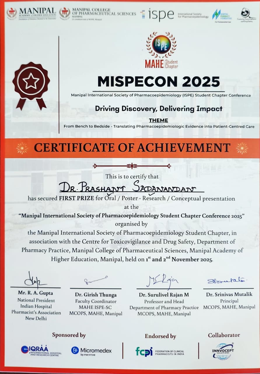 MISPECON 2025 Certificate of Achievement